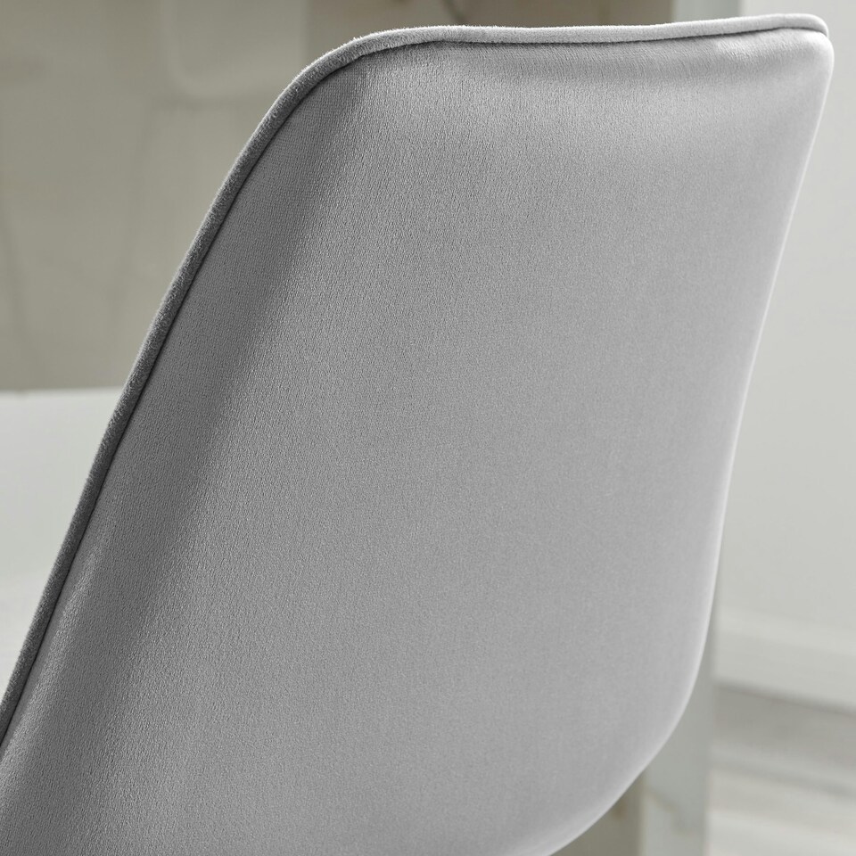 image 1 of Furniturebox Pesaro 2x Grey Velvet Black Leg Bar Chair