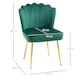 image 7 of HOMCOM Velvet-Feel Shell Accent Chair Home Bedroom Lounge Metal Legs Green