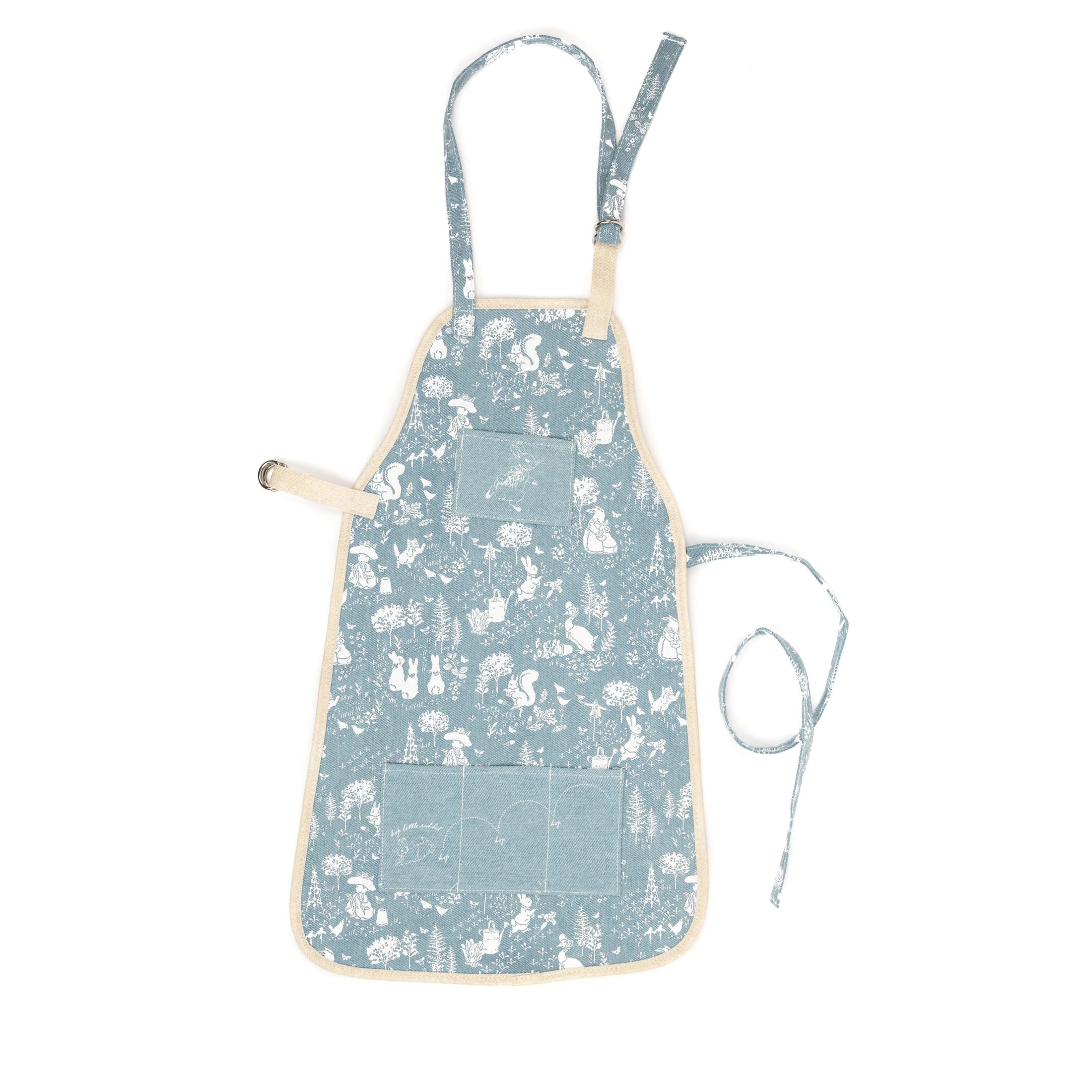 Beatrix Potter Peter Rabbit Childrens Apron in Baby Blue