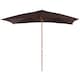 image 1 of Outsunny 2 x 3m Wooden Garden Parasol Umbrella Outdoor Sun Shade Canopy, Table Market Umbrella with Vent, 38 mm Pole, Rope Pulley Mechanism, Dark Coffee
