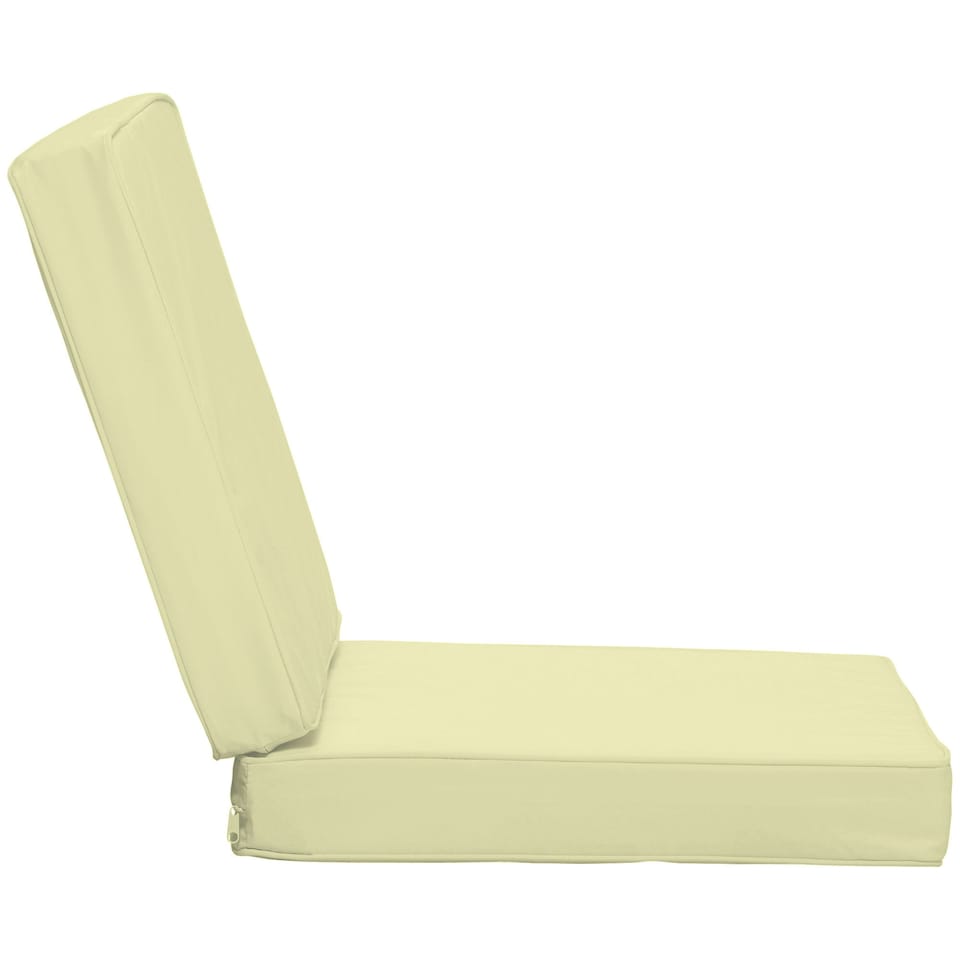 image 1 of Outsunny Outdoor Seat and Back Cushion Set Replacement Cushions, Cream White