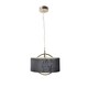 image 1 of Lodato LED Warm White Polished Nickel Pendant Ceiling Light with Grey Velour Shade