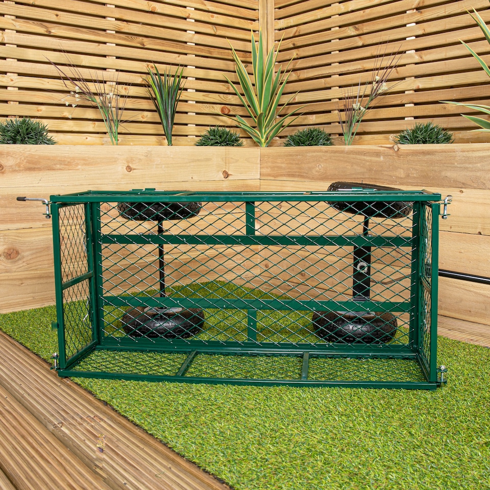 image 1 of Heavy Duty Green Metal Garden Festival Cart Truck Trolley Wheelbarrow