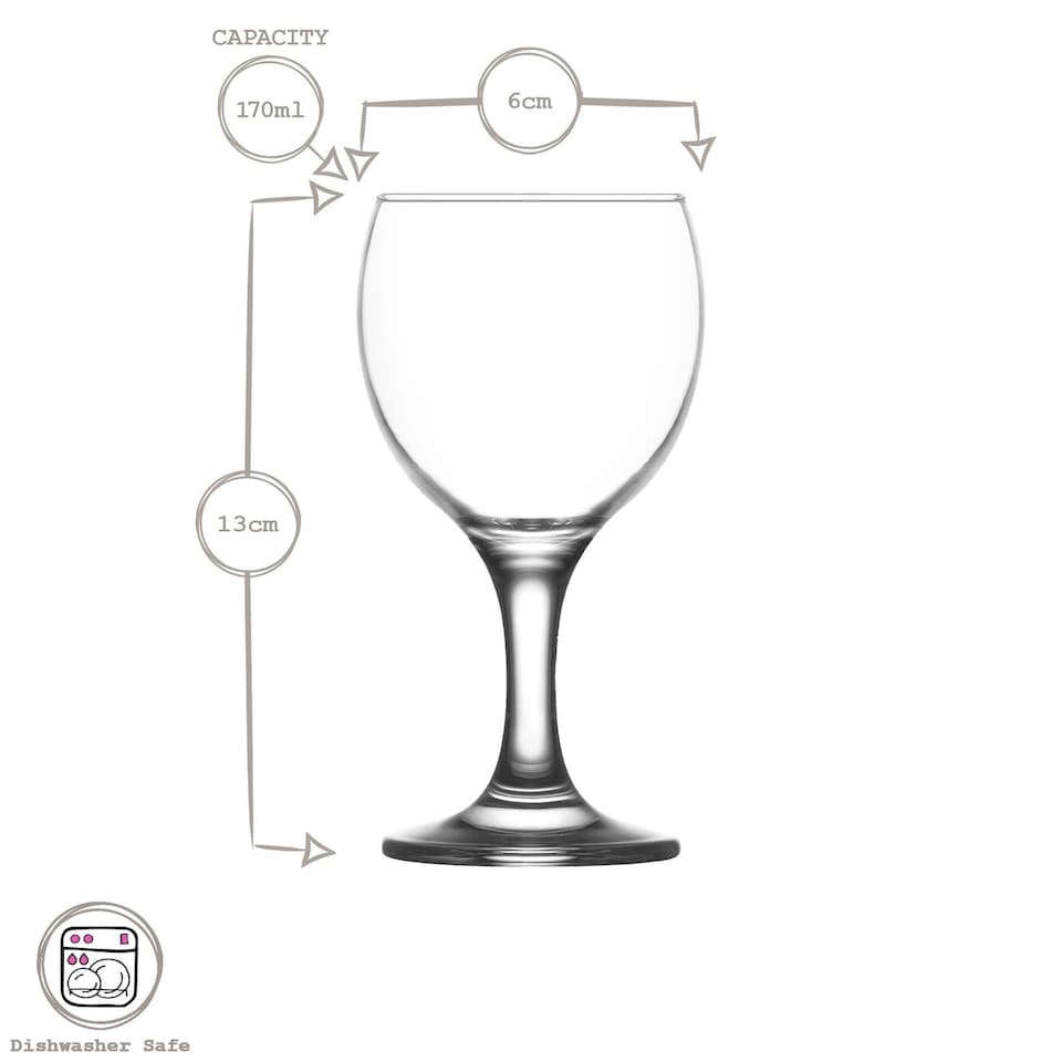 image 1 of LAV Misket White Wine Glasses - 170ml - Pack of 6