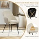image 4 of Yaheetech Set of 2 Upholstered Dining Chairs with Velvet Fabric N/A | Beige