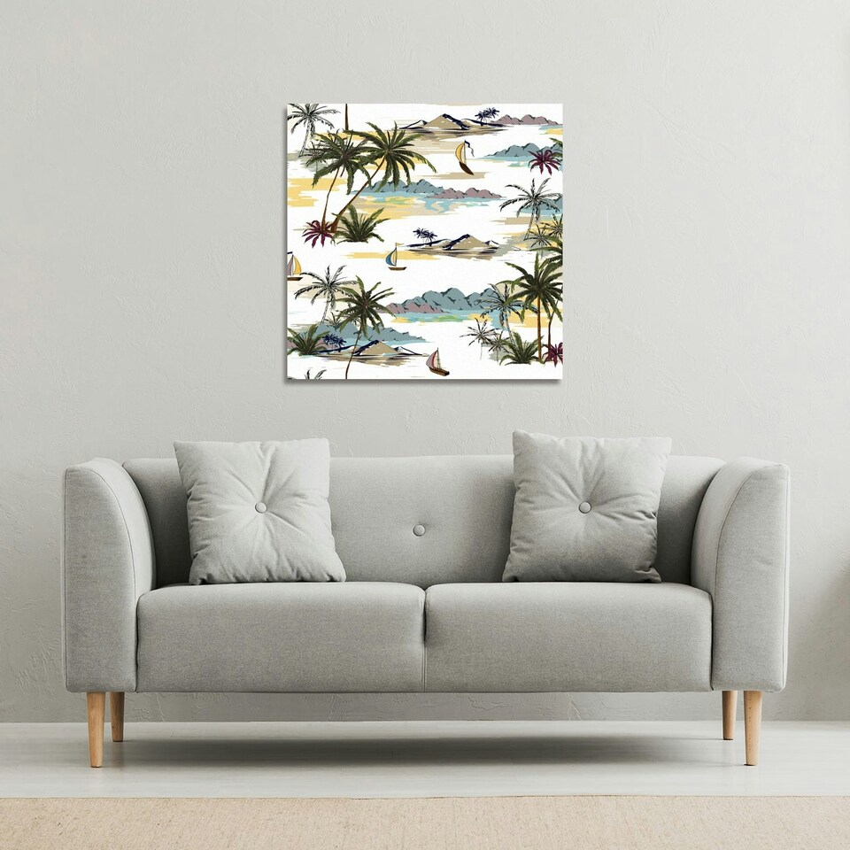 image 1 of Palm Trees (Canvas Print) 46 x 46 x 4cm