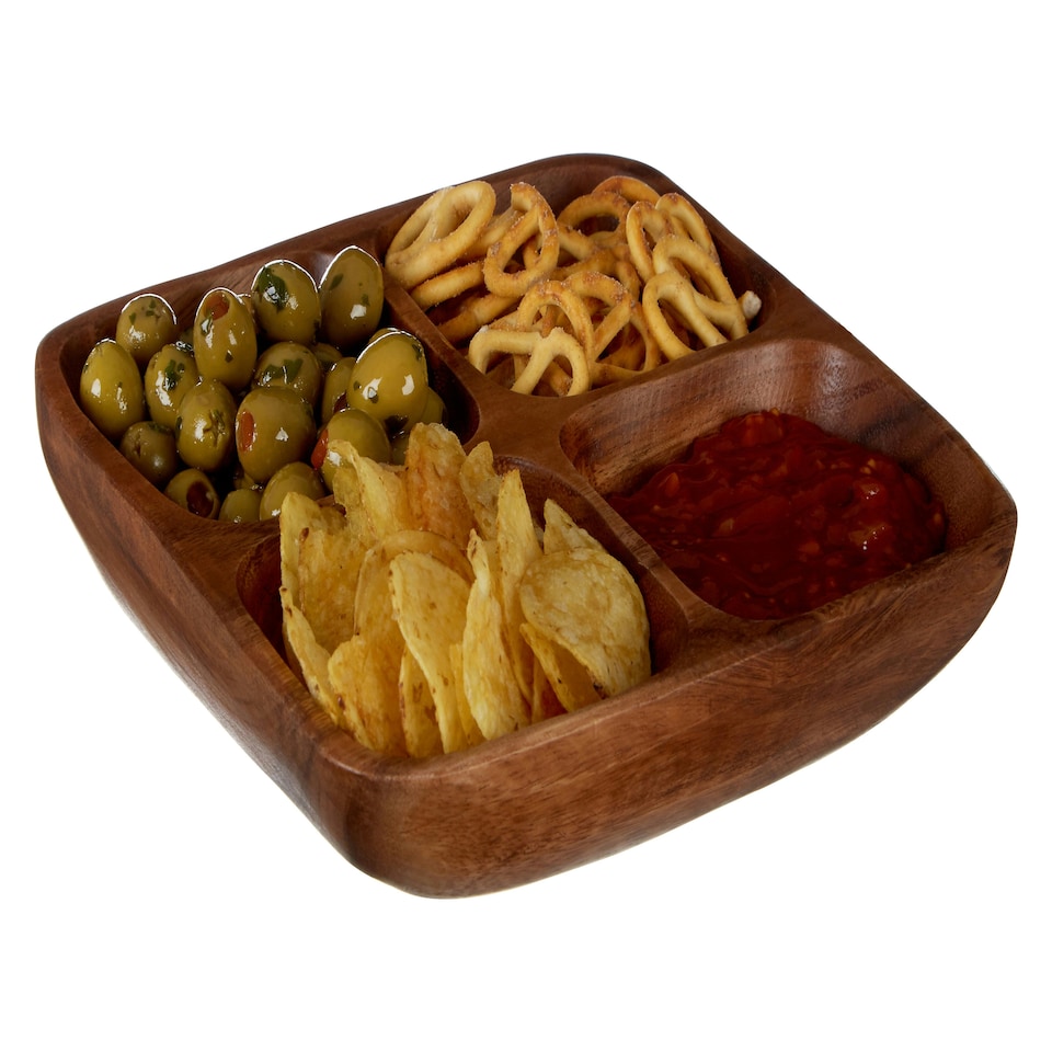 image 1 of Kora Acacia Four Section Serving Dish