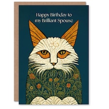 My Brilliant Spouse Medieval Flower Lover Birthday Card