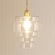 image 3 of ValueLights Lane Clear Glass 5 Tier Layered Easy Fit Ceiling Pendant Lamp Shade with Bulb Clear