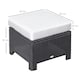 image 5 of Outsunny Rattan Footstool Wicker Ottoman with Padded Seat for Backyard