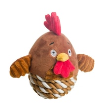 House Of Paws Chicken Rope Dog Toy - Brown/Red - One Size