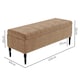 image 3 of 150cm Paris Plain Ottoman Storage Bench -Naples Shoes Bench with Black Turned Wooden Legs - Brown Upholstery Storage Footstool