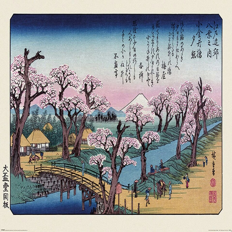 HIROSHIGE (MOUNT FUJI, KOGANEI BRIDGE) - POSTER / PRINTS