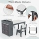 image 6 of COSTWAY Kids Art Table and Chairs Set with 2 Chairs Grey