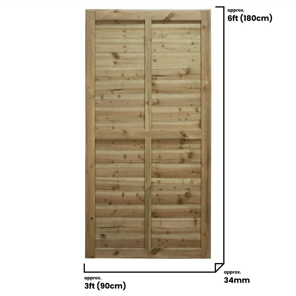 image 1 of Waney Lap Garden Gate 6ft x 3ft Treated Wooden Affordable Pedestrian Side Door