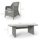 image 5 of Outsunny 6 Seater Rattan Dining Set w/ Glass Top Table Cushions, Grey