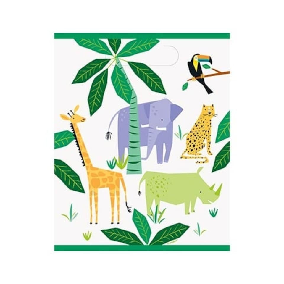 Animal Safari Party Loot Bags - Pack of 8