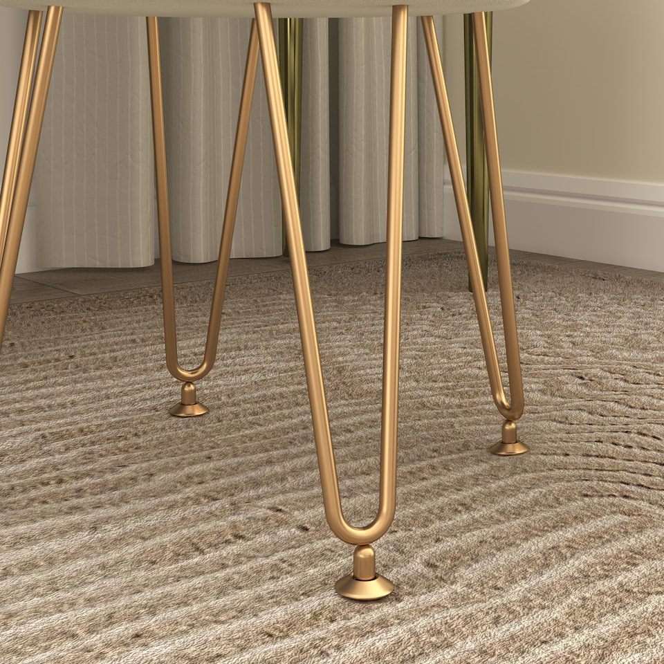 image 1 of HOMCOM 5L Velvet Storage Ottoman, Modern Round Footstool with Metal Hairpin Legs and Removable Lid, Dressing Table Stool Side Table for Hallway, Bedroom, Living Room, 33 x 33 x 43 cm, Cream White