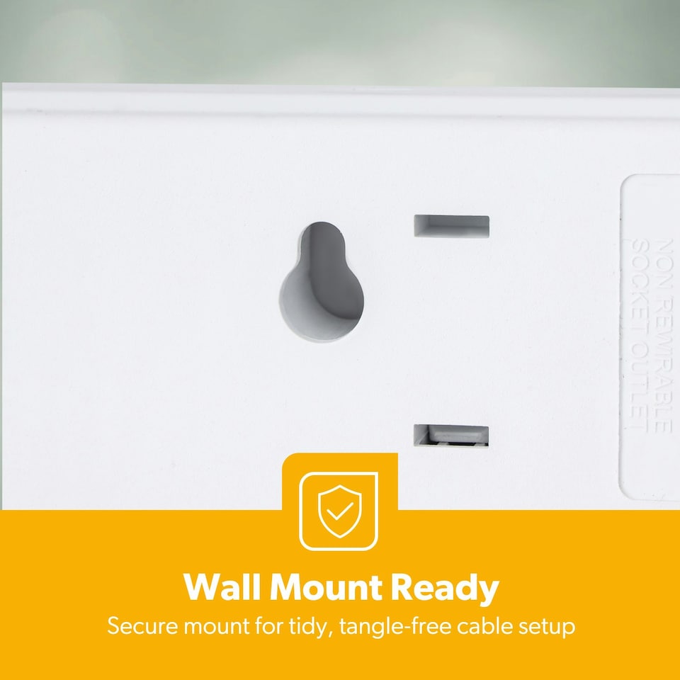 image 1 of GEEPAS 3 Gang Extension Lead, 2M Cable