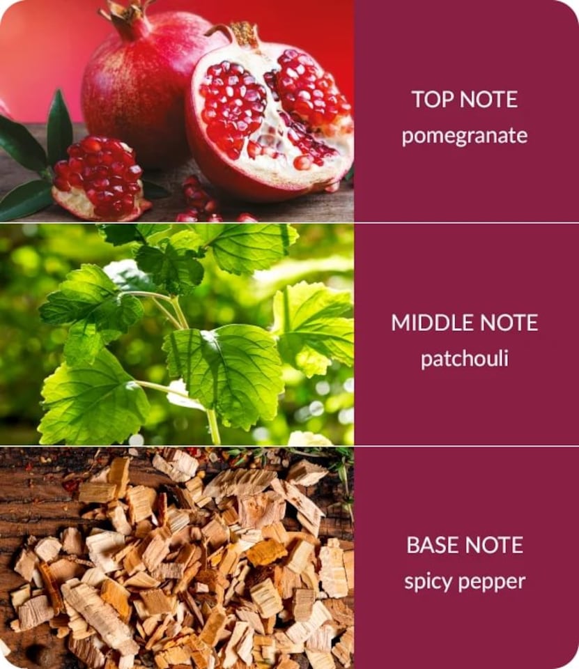 image 1 of Bamboo Large Soy Wax Candle - Pomegranate & Pepperwood