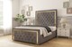 image 2 of Sloomy Sofia Gold Slate Naples Bed Frame With 50" Upholstered Headboard 2'6 Small Single