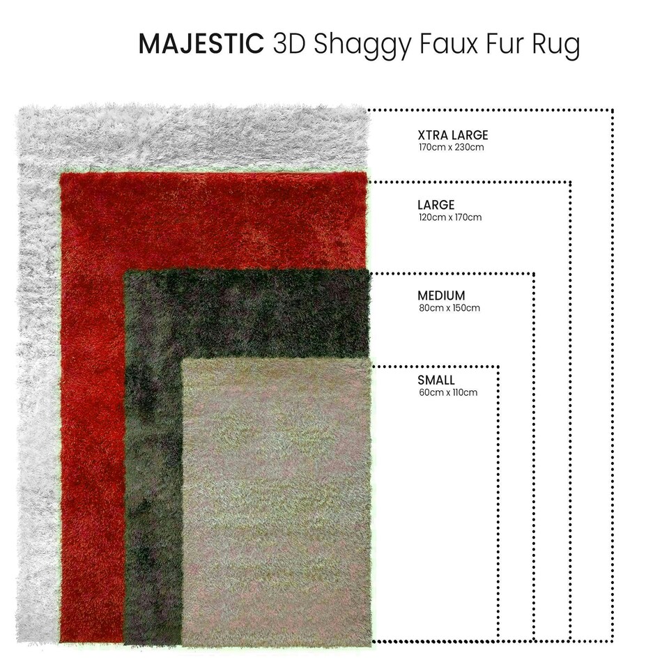 image 1 of Home Republic Majestic Shaggy Rug - 80 x 150 Black
