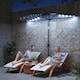 image 2 of Outsunny 2.6 m Half Parasol with Solar Lights, UPF50+ Semi Round Umbrella | Grey | Dark Grey | 265 x 135 x 239 cm