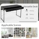 image 7 of COSTWAY Computer Desk Wooden Writing Workstation Black Black