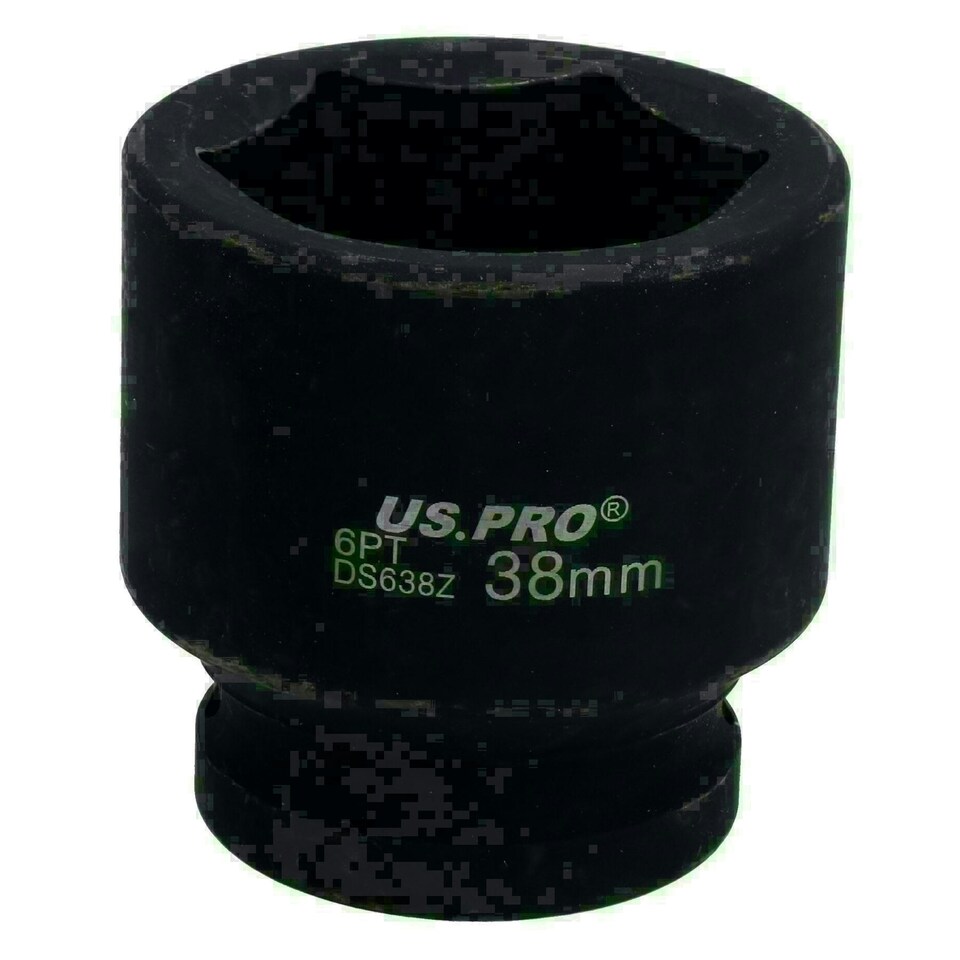 image 1 of 3/4" Drive 38mm Shallow Metric MM Impact Impacted Socket 6 Sided Single Hex