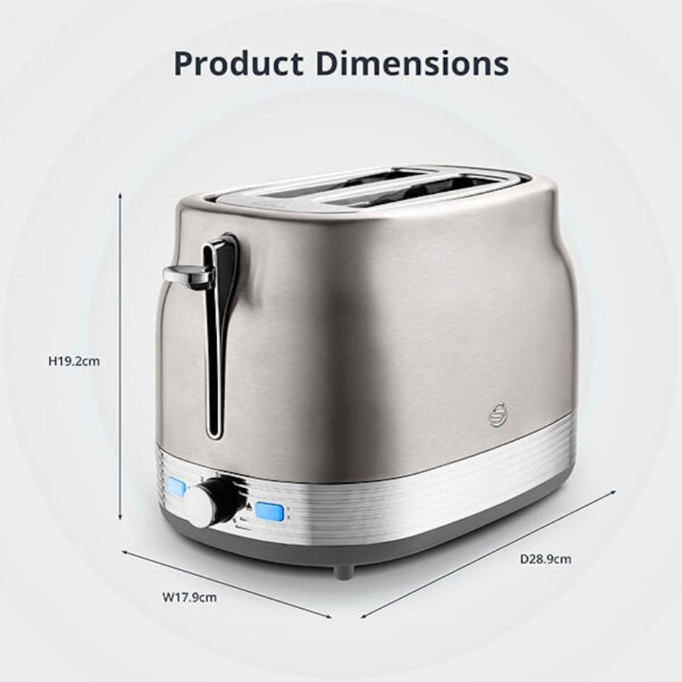 image 1 of Swan Retro Revive Stainless Steel 2 Slice Toaster