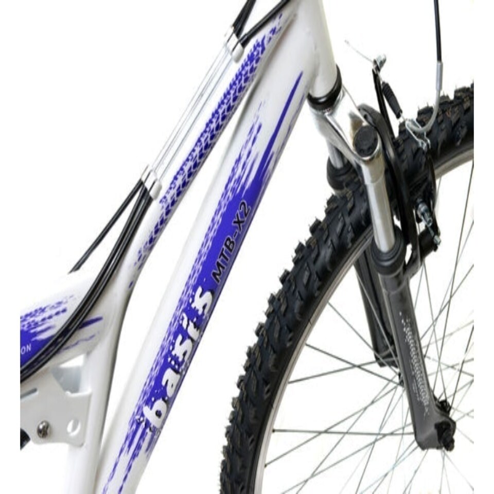 image 1 of Basis 2 Full Suspension Mountain Bike 26in Wheel, 18 Speed - White Purple