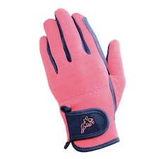 Hy5 Children/Kids Every Day Two Tone Riding Gloves - Navy/Raspberry - M Blue | M