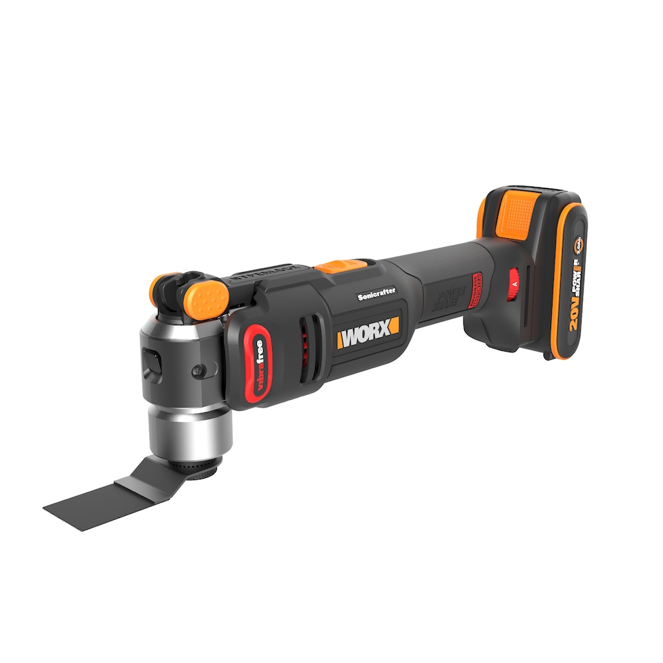 image 1 of WORX Sonicrafter 20V Cordless Brushless Oscillating Multi-Tool with 2.0Ah Battery, Charger & Carry Case WX698