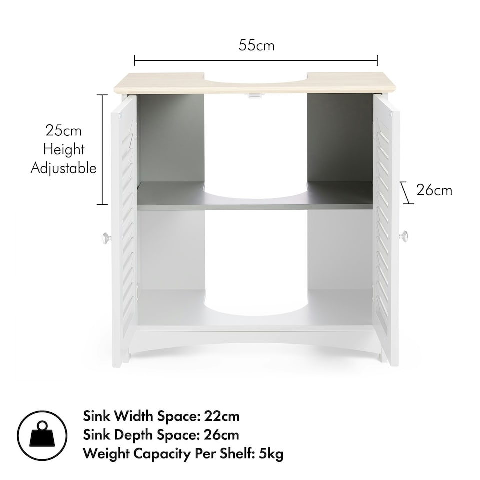 image 1 of VonHaus Shrewsbury Grey Under Sink Bathroom Cabinet