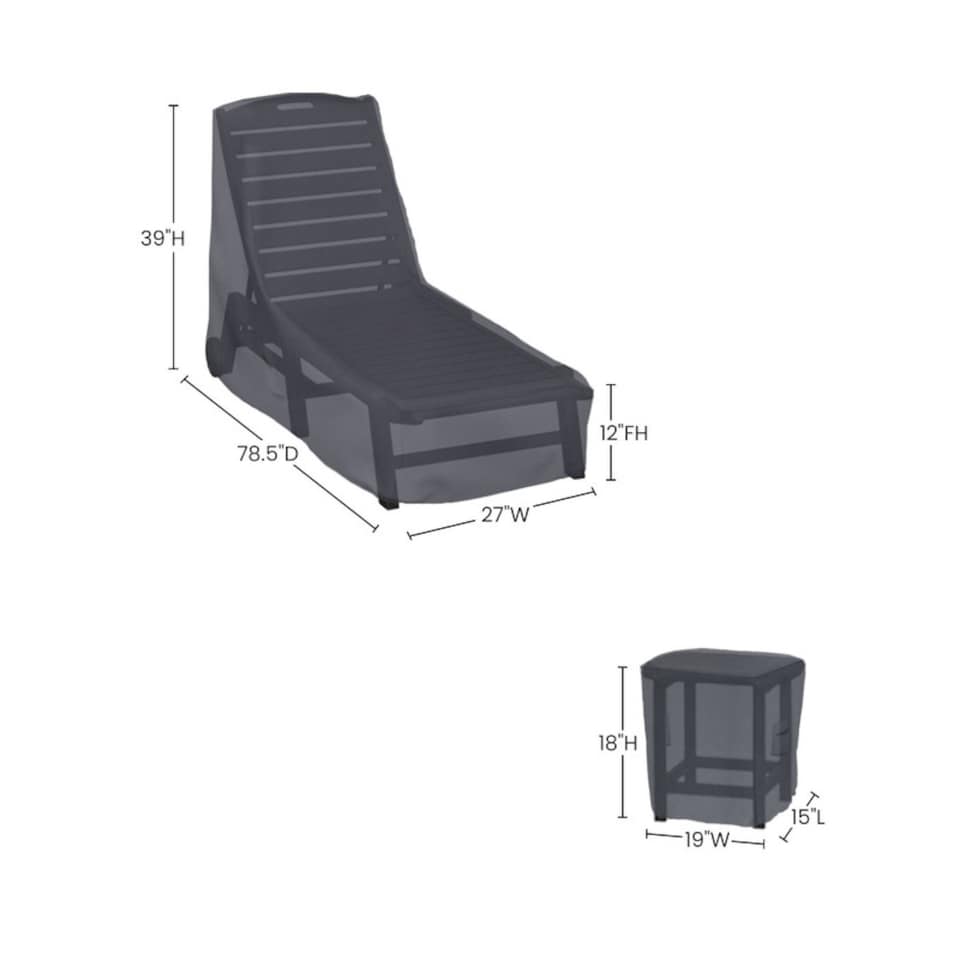 image 1 of Covers and all 3-Piece Patio Furniture Covers for Nautical Chaise Lounge Set Water-Repellent UV-Resistant Polyester, 27 in W x 78.5 in D x 39 in H x