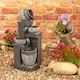image 2 of ValueLights Solar Powered Stacking Pots Water Feature Outdoor Fountain | Multi