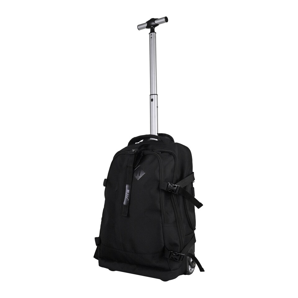 image 1 of Rolling Travel Backpack with Wheels – Lightweight Nylon Cabin Bag with Laptop