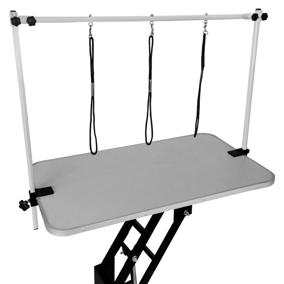image 1 of Black Hydraulic Grooming Table - Grey Table Top