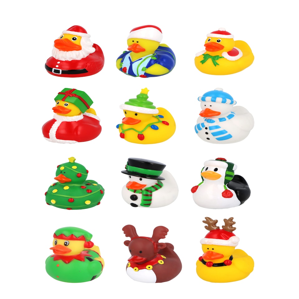 Pack of 12 Mini Christmas Rubber Ducks
