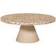 image 3 of Inlay Acacia Wood Floral Low Coffee Table Brown