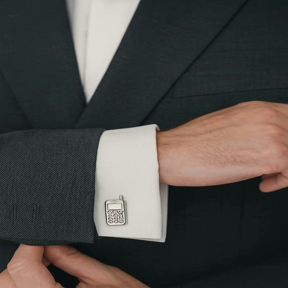 image 1 of Mobile Phone Cufflinks - Onyx Art CK29 Novelty Cuffs