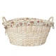 image 3 of White Finish Garden Rose Lined Wash Basket | Multi | Garden Rose