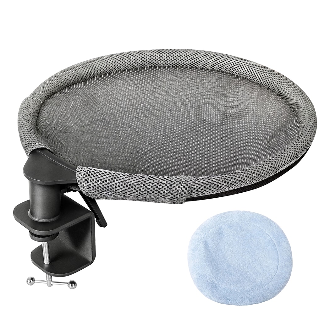Skylos 360 Rotating Plush Mesh Cat Bed for Desk Sturdy Hammock Holds 21KG