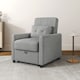 image 2 of HOMCOM Compact Single Chair Bed, Pull Out Bed, Convertible Sleeper Chair with Adjustable Backrest, Pillow, Side Pockets for Home Office, Bedroom, Living Room, Light Grey