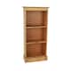 image 5 of Premium Corona 3-Shelf Low Narrow Bookcase - Solid Pine Construction with Wax Finish and Antique Wax Top | Brown | Antique Waxed Pine | One Size | 1