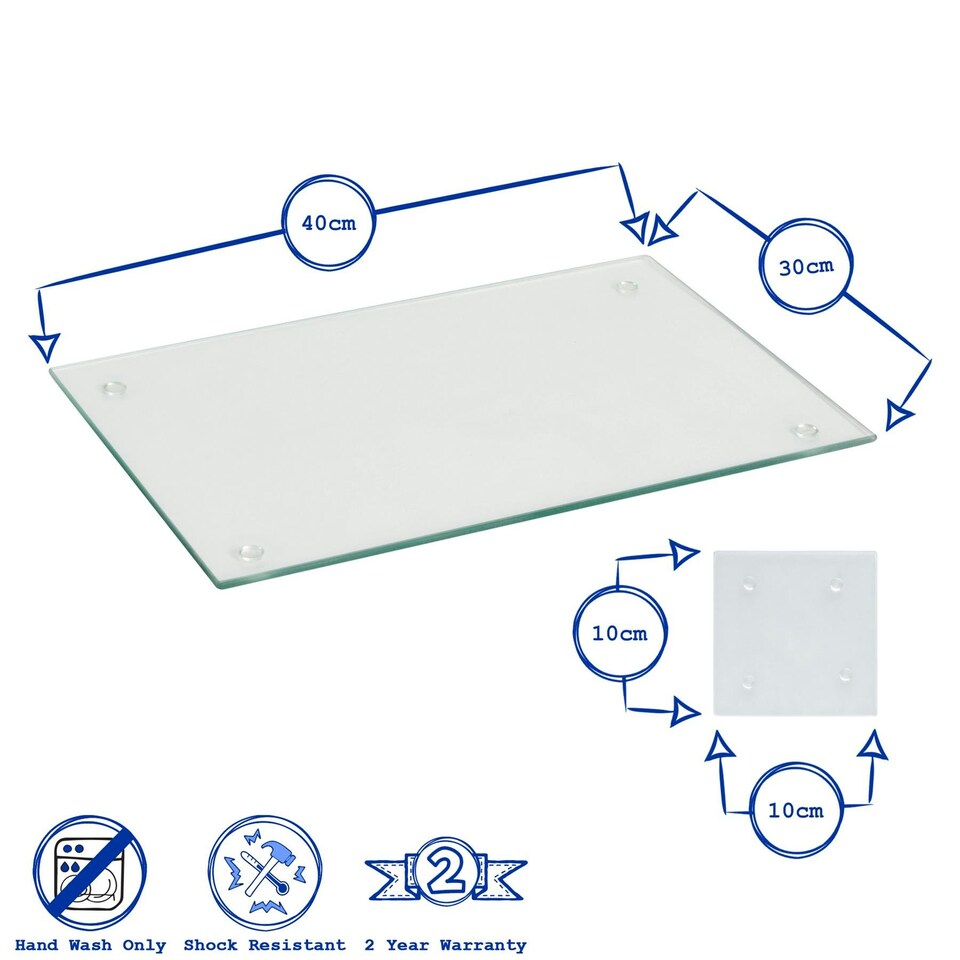 image 1 of Harbour Housewares White Glass Table Set - 40 x 30cm - 12 Piece Placemats & Coasters White