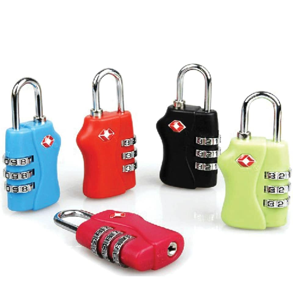 image 1 of TSA Approved 3 Combination Travel Suitcase Luggage Padlock Multi