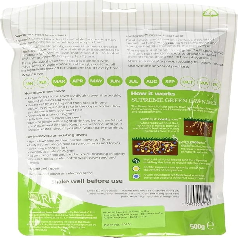 image 1 of Empathy Supreme Lawn Seed with Rootgrow, 500g