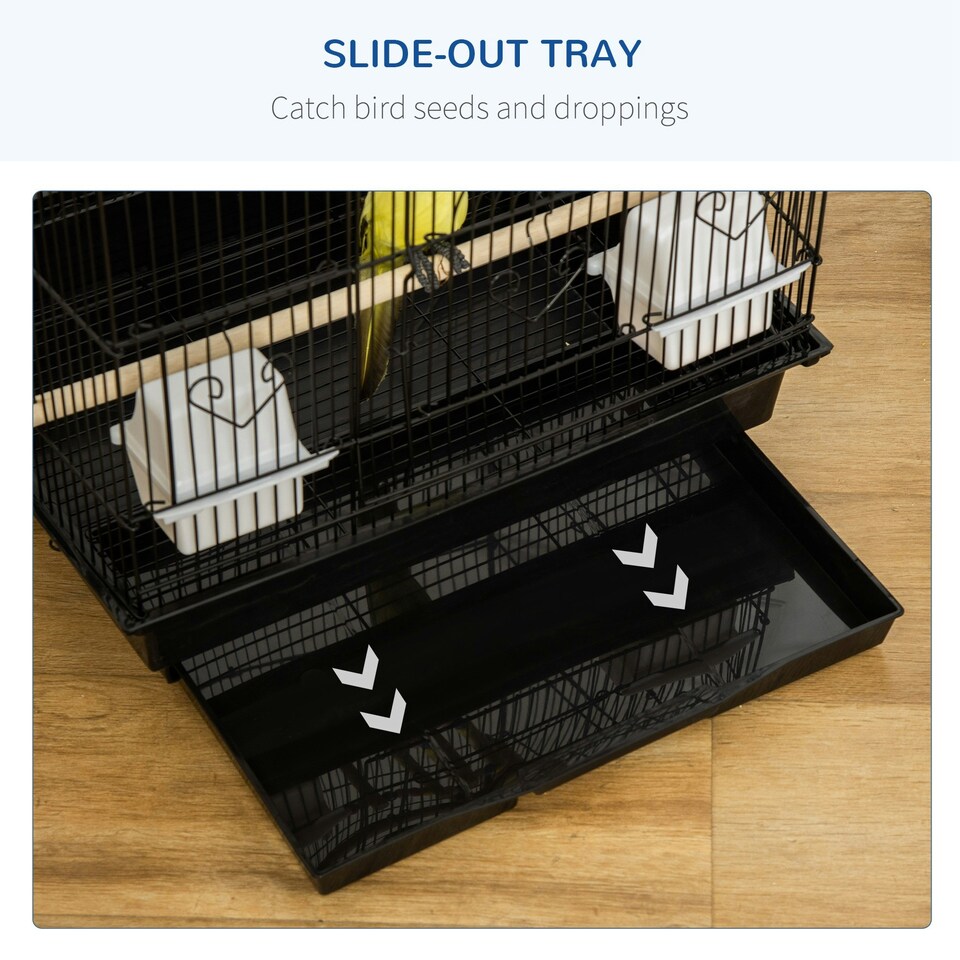 image 1 of PawHut Bird Cage for Budgies, Finches, Canaries w/ Accessories, Toys, Tray