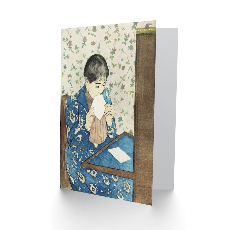 image 1 of Mary Cassatt Art Card The Letter Woman Sealing Envelope Portrait
